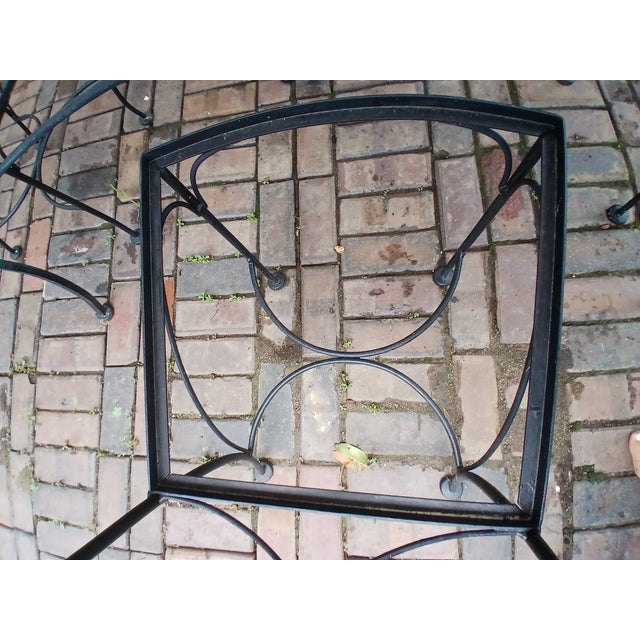 French Country Vintage Wrought Iron Patio Dining Set, Salterini Style, 4 Pieces For Sale - Image 3 of 10