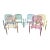 Vintage Cast Aluminum Brightly Painted Outdoor Armchairs- Set of 6 For Sale
