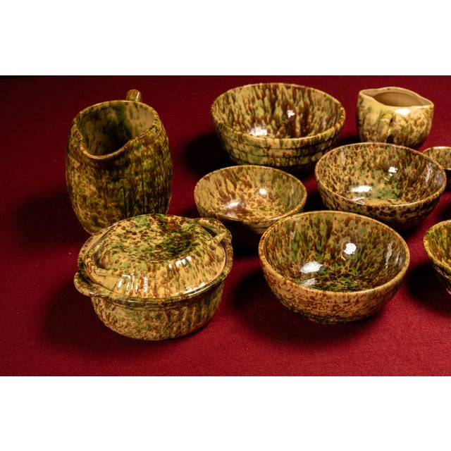 Vintageorton "Rockingham Woodland Leaf" Splatterware Set - 12 Pieces For Sale - Image 14 of 14