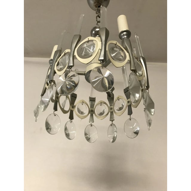 Cream Mid-Century Italian Chandelier by Gaetano Sciolari For Sale - Image 8 of 10