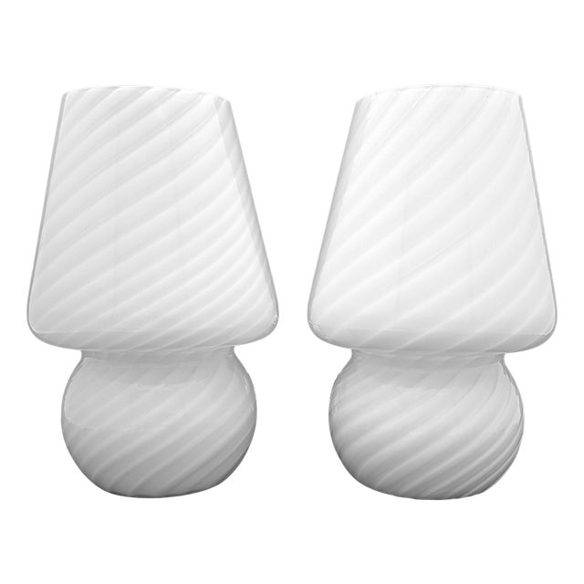 Murano Glass Lamps, 1980s, Set of 2 For Sale