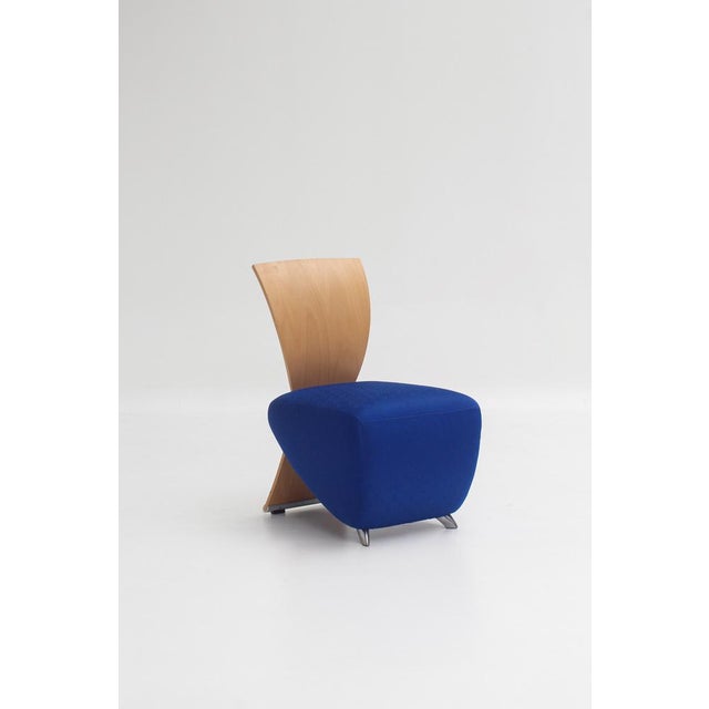 Postmodern Bobo Easy Chair in Blue Fabric by Dietmar Sharping for Le Dauphin, 1999 For Sale - Image 3 of 10