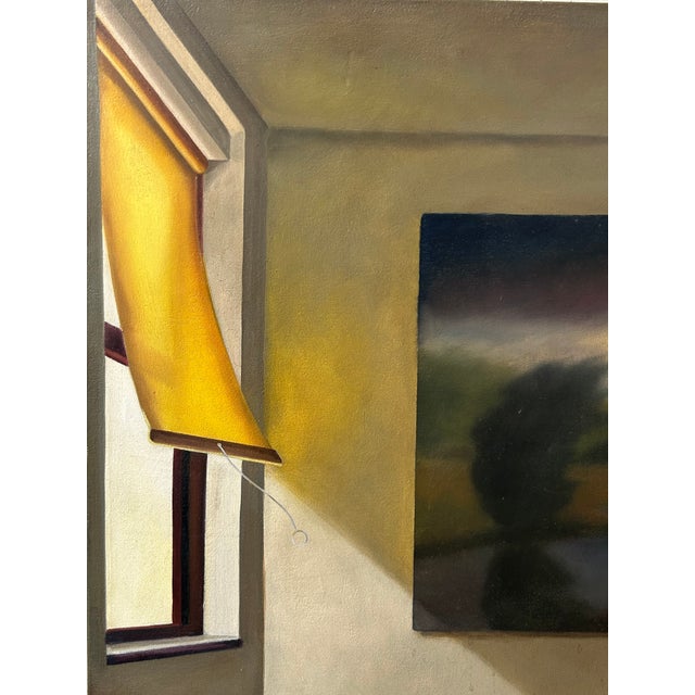 Green 'Interior With Landscape' by James Shilaimon, 2006, Oil Painting on Canvas For Sale - Image 8 of 18