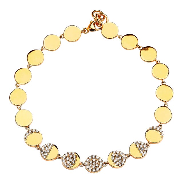 Syna Yellow Gold Cosmic Moon Phase Bracelet For Sale