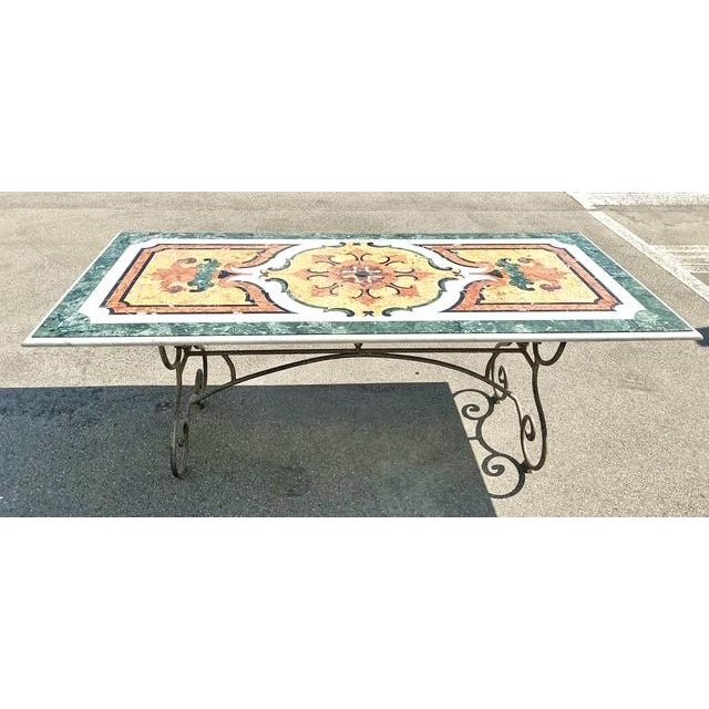 This magnificent Italian dining table is a breathtaking showcase of the ancient Pietra Dura technique, where hand-cut...