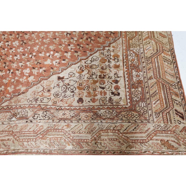 Ivory Antique Turkish Ghiordes Rug For Sale - Image 8 of 9