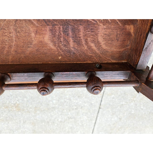Antique Oak Stick and Ball Low Side Table or Stand For Sale - Image 15 of 16