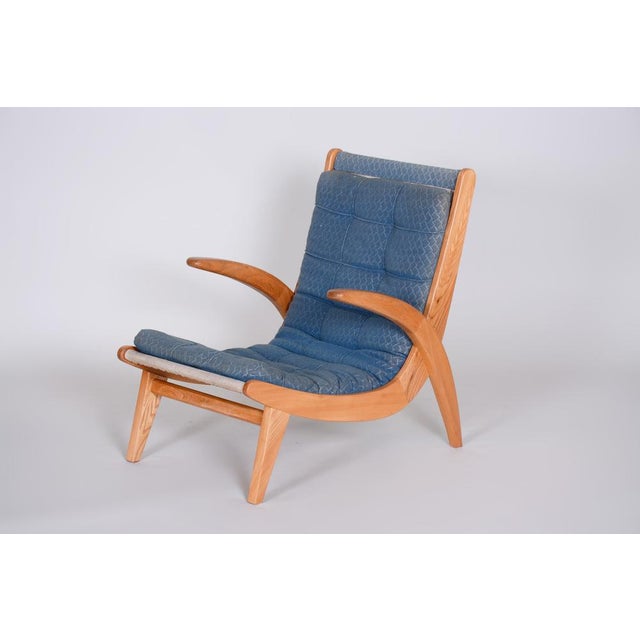 Set of Mid-Century Upholstered Ash Lounge Chairs attributed to Jan Vaněk, Former Czechoslovakia, 1950s For Sale - Image 4 of 18