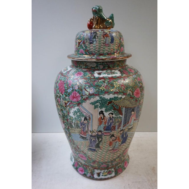 Large Art Deco Oriental Ceramic Baluster Vase, 1940s For Sale - Image 14 of 15