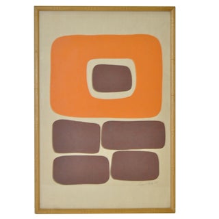 Vintage Lithograph by Lucy Forbes 1968 For Sale