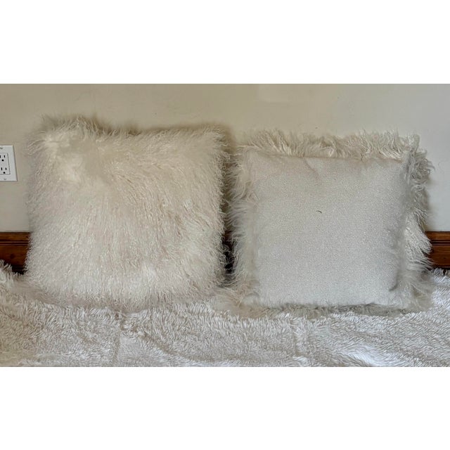 Add rich tactile depth and effortless style to your home with this pair of genuine Mongolian/Tibetan lambskin throw...