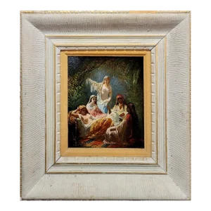 19th Century French Orientalist-Harem Scene W/ Odalisks-Oil Painting