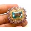 Bochic "Orient" Vintage Tanzanite, Topaz & Diamond Ring Set In 18K & Silver For Sale - Image 16 of 18