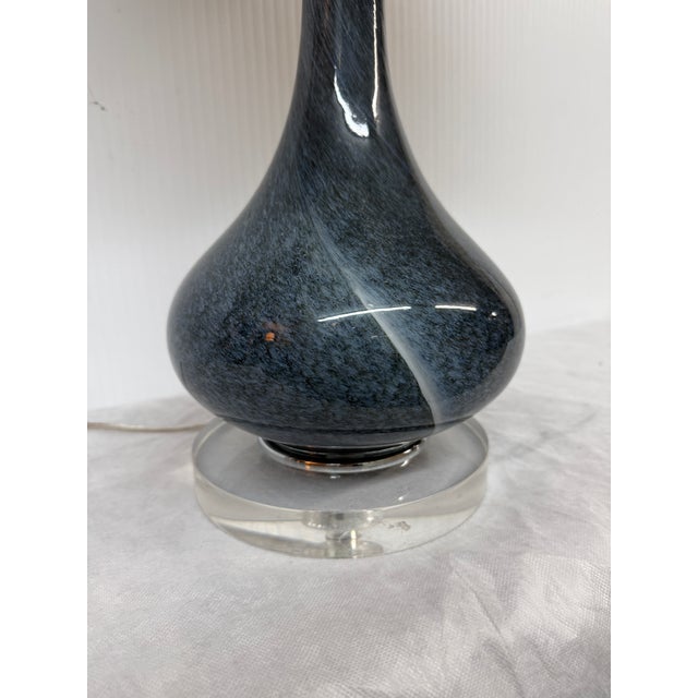 2010s Long Neck Deep Blue Table Lamp For Sale - Image 5 of 12