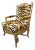 Antique French Regency Giltwood Fauteuil in Scalamandré “Le Tigre” Silk Velvet For Sale
