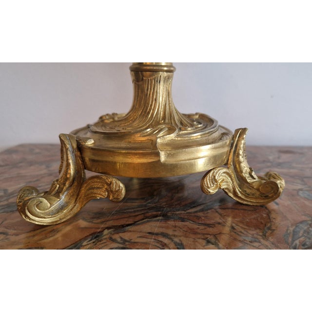 Antique Louis XV Candleholders in Gilt Bronze, Set of 2 For Sale - Image 9 of 18