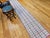 Vintage American Rag Runner, Handwoven Wool & Cotton, Indigo Stripe Pattern, 2x11 For Sale - Image 10 of 10