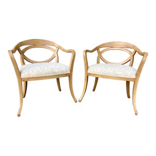 Pretzel Shape Weiman Curved Armchairs, a Pair For Sale