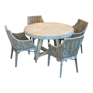 Terra Bordeaux Outdoor Dining Table Set, Outdoor For Sale