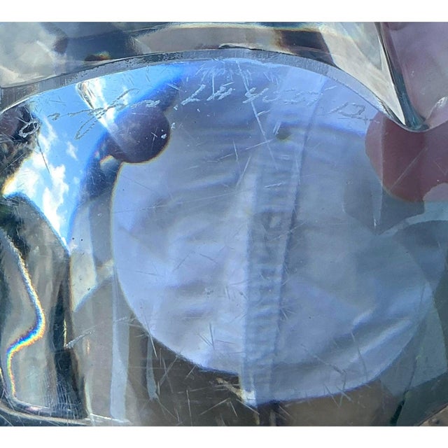 Mid-Century Modern Vintage Boho Orrefors Glass Lotus Bowl For Sale - Image 3 of 7