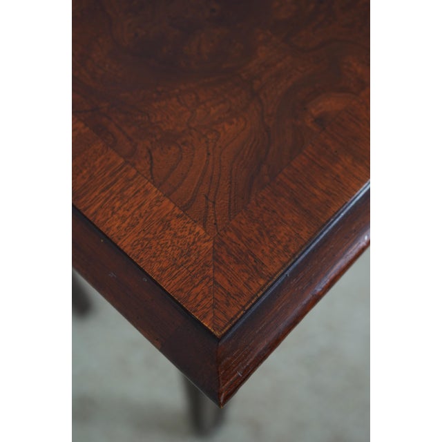 Chippendale Style Burl Walnut & Mahogany Sofa Table For Sale In Philadelphia - Image 6 of 12