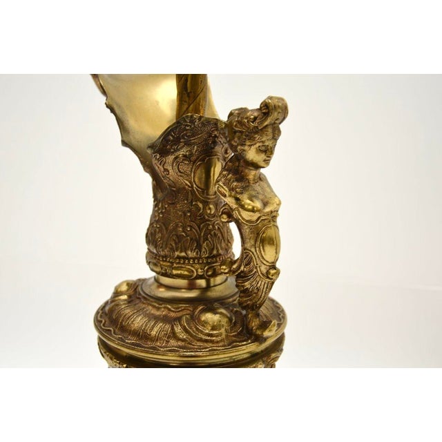 Metal Vintage French Gilt Metal and Marble Table Lamps, 1930s, Set of 2 For Sale - Image 7 of 11