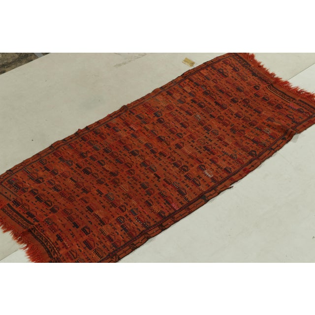 Tribal Antique Verneh Kilim in Orange, Blue and Red Geometric Patterns For Sale - Image 3 of 7