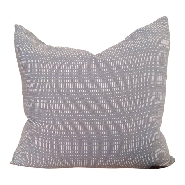 Modernist Cotton Duck Muted Slate Blue Pillow With Feather + Down