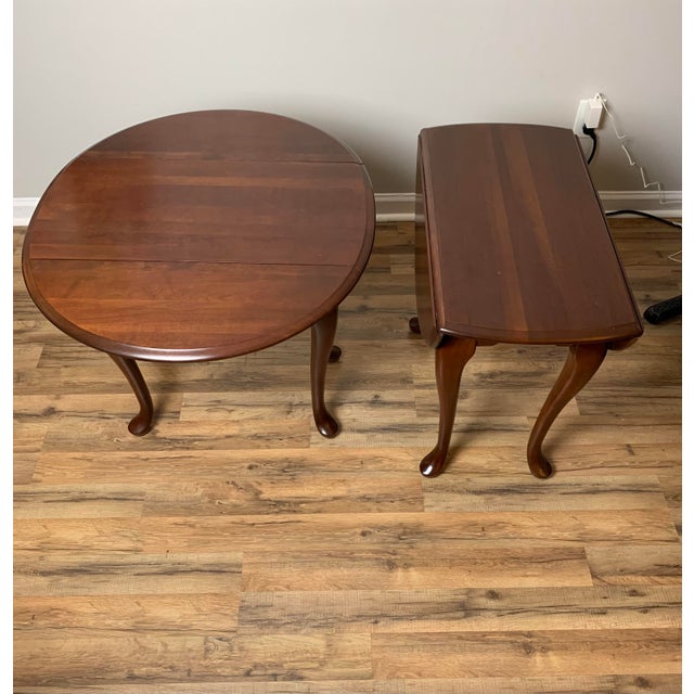 1960s Broyhill Lenoir House Cherry Traditional Style Accent Drop Leaf