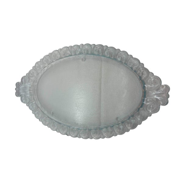 Mid 20th Century Vanity Clear Glass Perfume Tray For Sale - Image 4 of 11