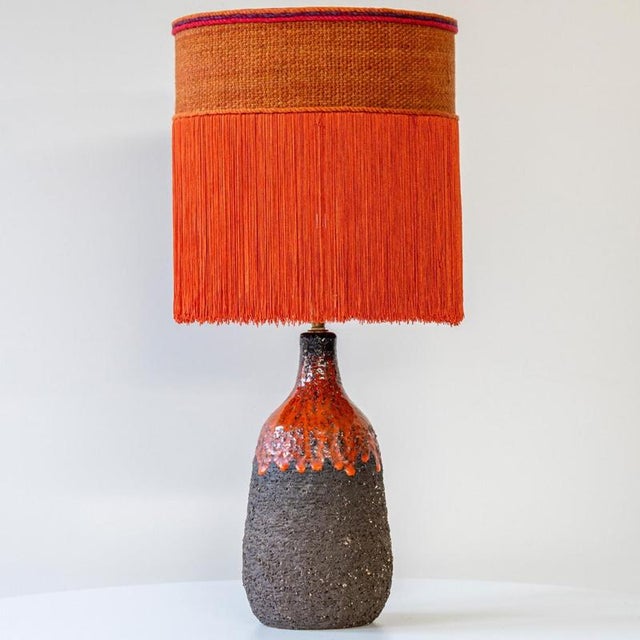 Red Volcanic Ceramic Table Lamp by R. Houben, 1970 For Sale - Image 9 of 9