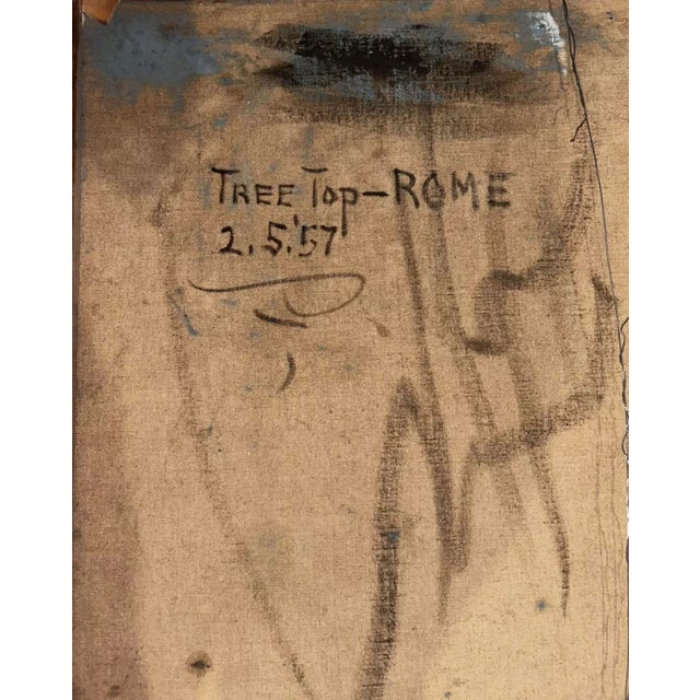 1950s 1950s Harry Crowley "Tree Top - Rome" Painting For Sale - Image 5 of 7