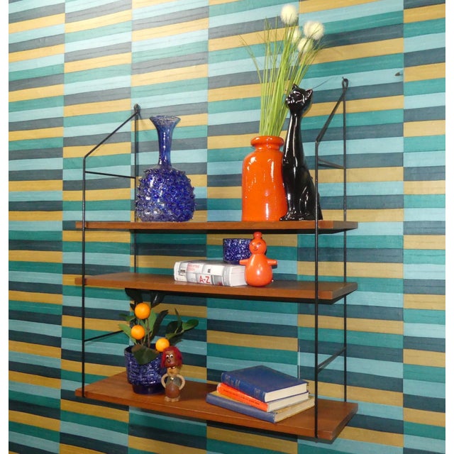 Mid-Century Modern Mid-Century Modern String Shelf in Walnut, 1960s For Sale - Image 3 of 12