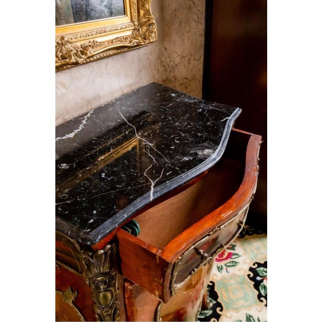 Bronze Early 20th Century French Vernis Martin–Style Hand-Painted Cabinet With Ormolu Mounts For Sale - Image 8 of 11