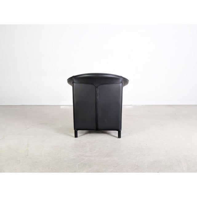 Black Aura Armchair in Black Leather by Paolo Piva for Wittmann For Sale - Image 8 of 10
