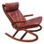 Mid 20th Century Norway Teak and Leather Rocking Chair For Sale