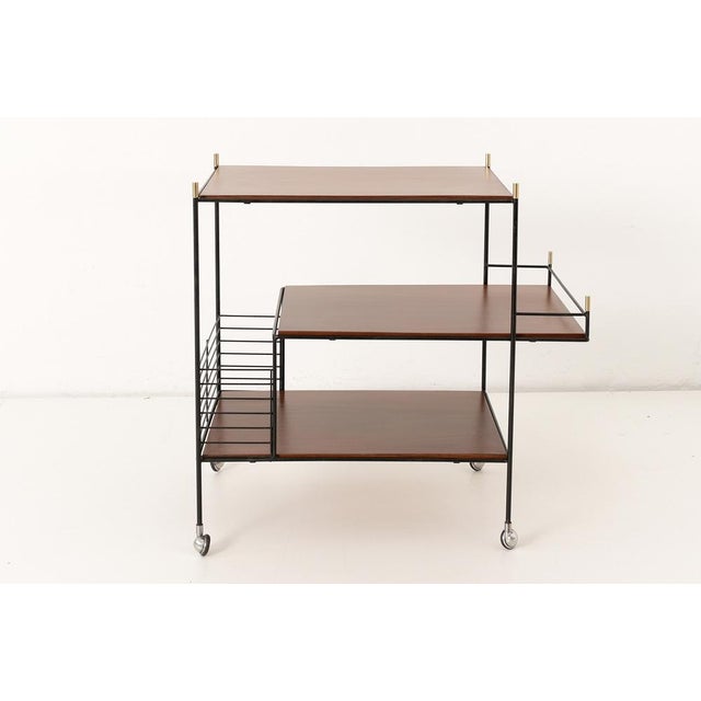 Italian Rosewood Bar Cart, 1960s For Sale - Image 4 of 13