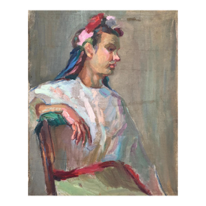 Soviet Children Portraits Children Antique Oil Painting Original Socialist Realism Soviet Art Ukrainian Artist Sokolovsky G. 57-46 1970s
