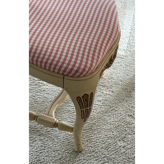 These two chairs were crafted in the Swedish Rococo style. They are cream-colored with gold-bronze accents. The chairs...