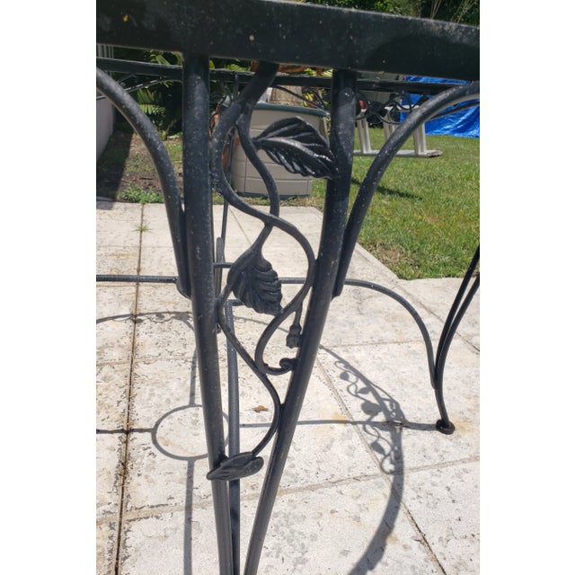 Mid-Century Modern Mid 20th Century Vintage Metal Round Dining Table, "Chantilly Rose", Attributed to Woodard - 2 Pieces For Sale - Image 3 of 11