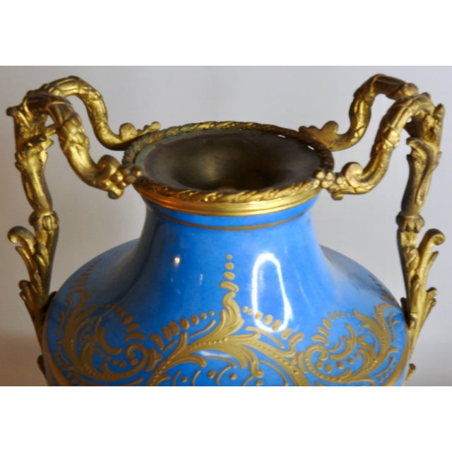 Blue 19th Century Sevre Urns Painted by e.f. Roger For Sale - Image 8 of 9