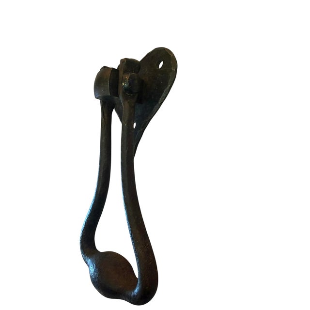 Antique Cast Iron Heart Door Knocker For Sale - Image 4 of 5