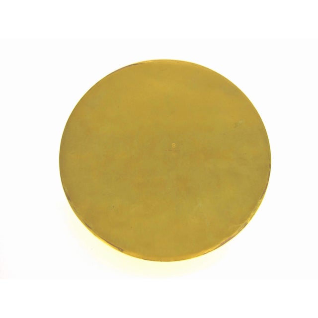 Metal Marie Zimmermann Large Art Deco Gilt Inkwell With Stone Finial For Sale - Image 7 of 7