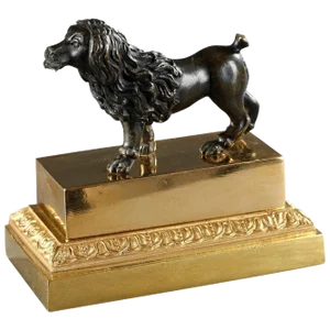 Restoration Period Inkstand in Ormolu and Patinated Bronze
