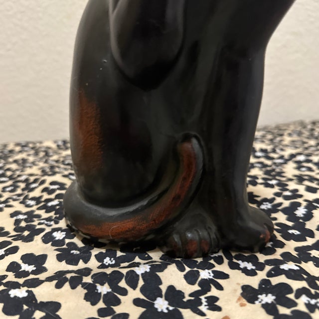 1970s Vintage Mid-Century Modern Fitz & Floyd Black Cat Ceramic Figurine For Sale - Image 5 of 5