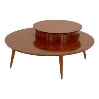 Mid-Century Modern Mahogany Circular Cocktail Table For Sale