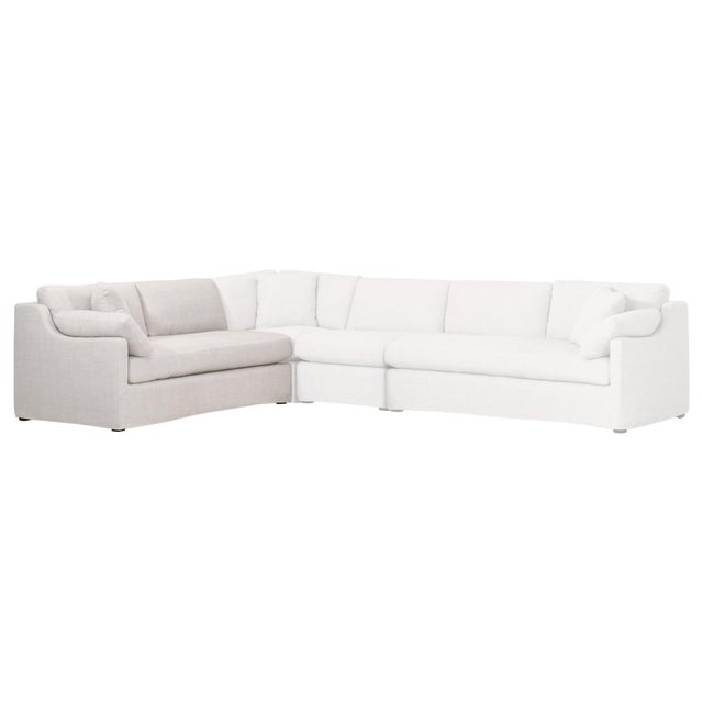 Lena Modular Slipcover 2-Seat Left Slope Arm Sofa, Bisque For Sale - Image 11 of 12