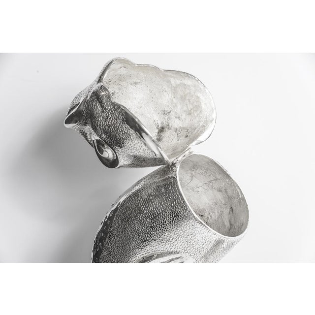 Silver 1970s Silver Fish Ice Bottle Cooler, Huge, Italian Silver Plate For Sale - Image 8 of 15