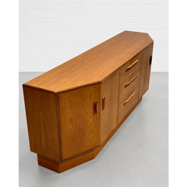 Wood Mid Century Modern Teak Credenza by G-Plan | Sculptural Sideboard, Made in England, C. 1960’s For Sale - Image 7 of 12