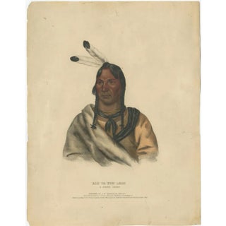 After Charles Bird King, Sioux Chief Portrait Esh-Ta-Hum-Leah, Lithograph, 1838 For Sale